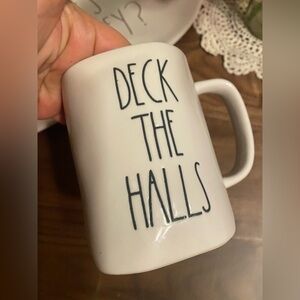 Rae Dunn Artisan Collection Magenta Deck the Halls coffee tea mug cup NICE!